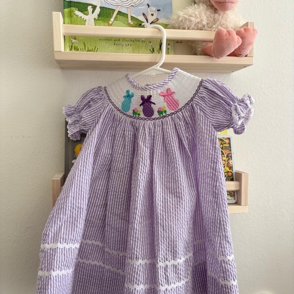 Little Cactus Easter Dress with Bunny Embroidery